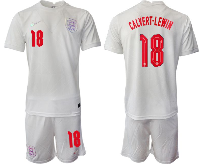 Men 2022 World Cup National Team England home white #18 Soccer Jersey->denmark->Soccer Country Jersey
